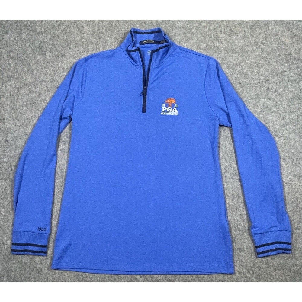 Polo Golf Ralph Lauren 1/4 Zip Blue Wicking 2021 PGA Championship Kiawah Medium